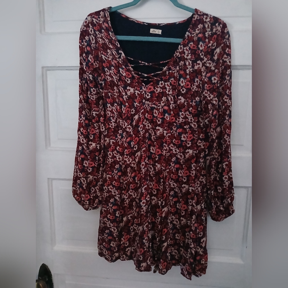 Hollister red and pink mini dress